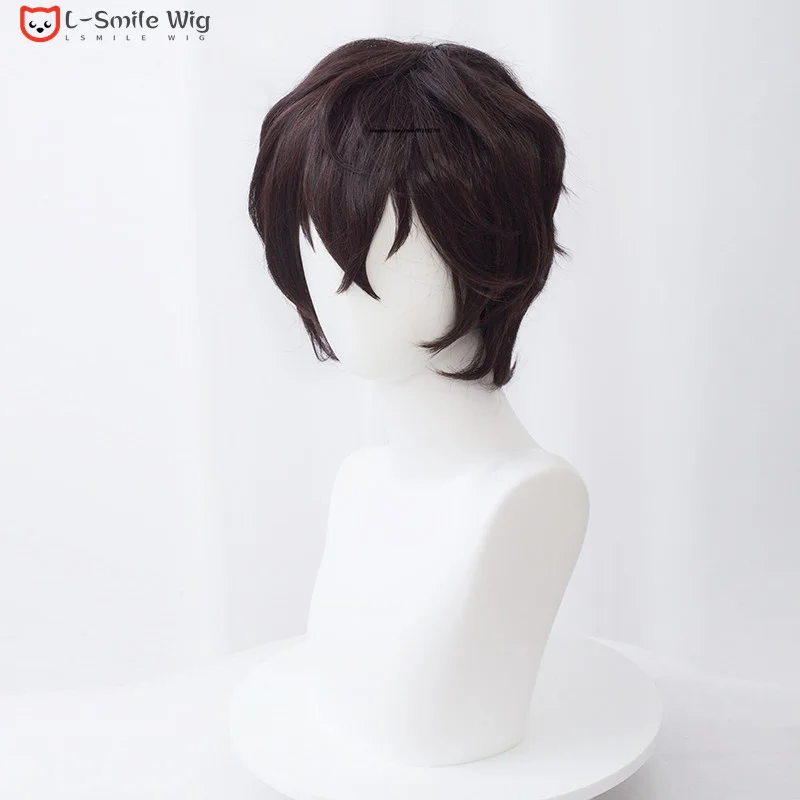 Парик для косплея дазай Осаму из аниме бродячие псы термостойкие короткие волосы