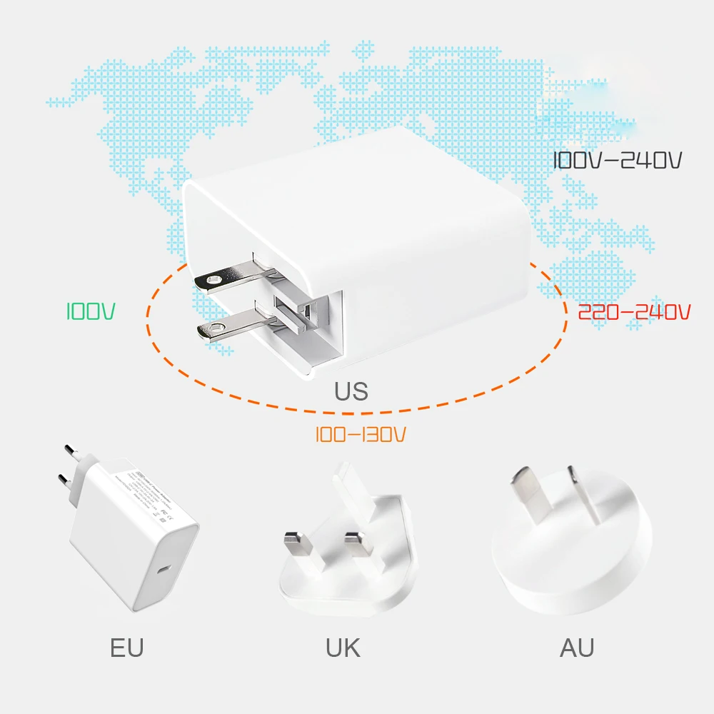 65 Вт USB Type C PD быстрое настенное зарядное устройство QC3.0 для ноутбука Адаптивное 20