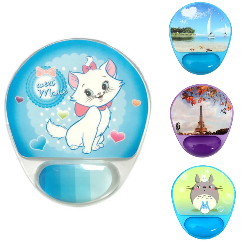 

New PVC crystal 3d mouse pad wrist rest cute silicone desk mat For computador gamer completo