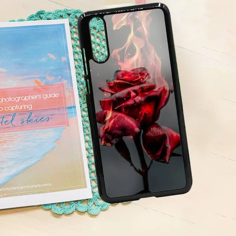 

Red Rose Flowers pattern high quality Anti-fall Phone Case shell PC for iPhone 11 12 pro XS MAX 8 7 6 6S Plus X 5S SE 2020 XR