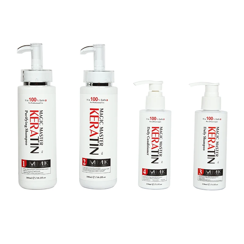 

New Products Best Selling 4pcs smell great 300ml Magic Master Keratin Treatment+Purifying Shampoo+Daliy Shampoo & Conditioner
