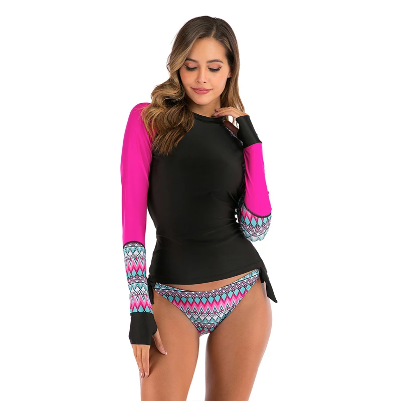 Размера плюс купальник женский с длинным рукавом Раздельный танкини манга Ларга