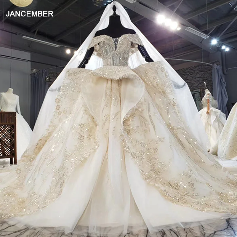 HTL1729 привлекательное свадебное платье с жемчугом и блестками 2020 Бальные платья