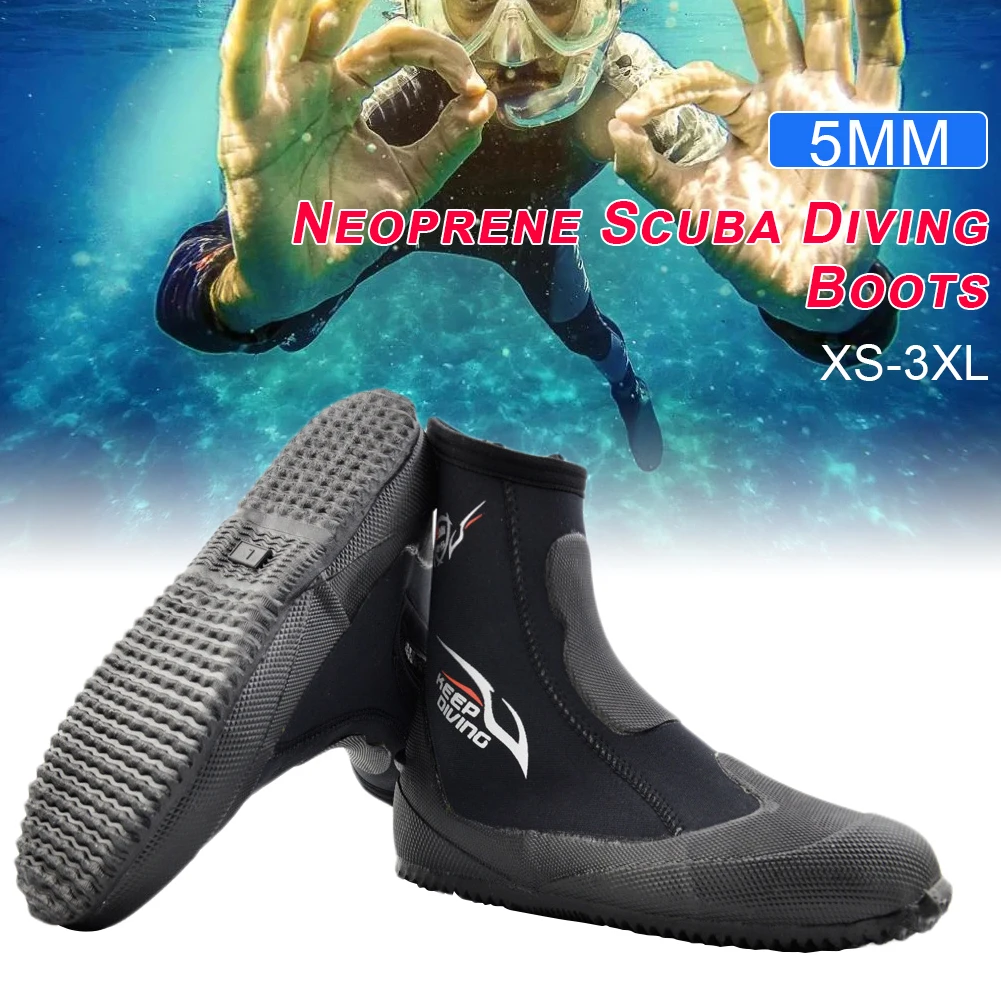 5MM Neoprene Scuba Diving Boots Water Shoes Vulcanization Winter Cold Proof High Upper Warm Fins Spearfishing Shoes