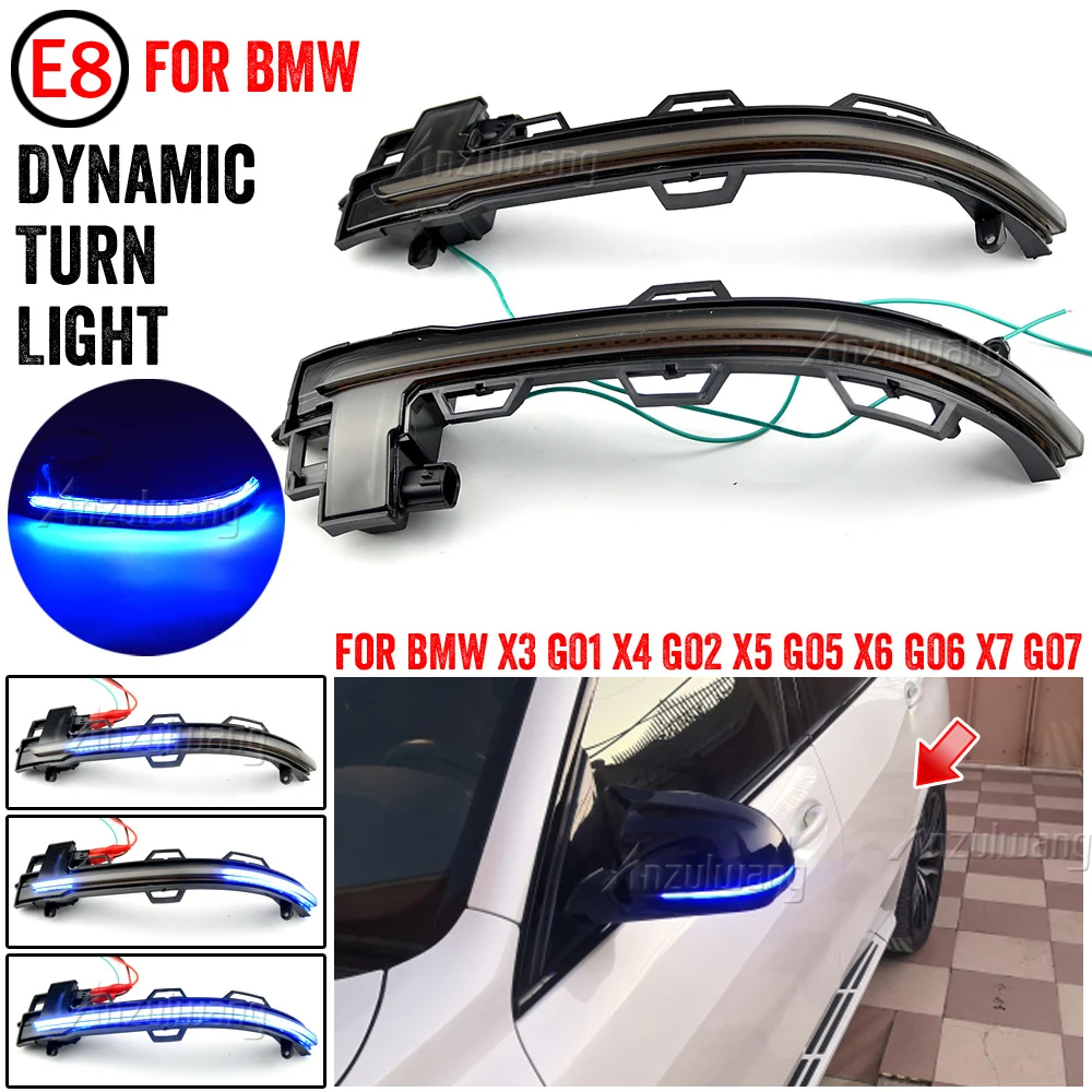 

Светодиодный поворотник с зеркальным индикатором, для BMW X3, G01, 2018-2020, X4, G02, X5, G05, X6, G06, X7, G07