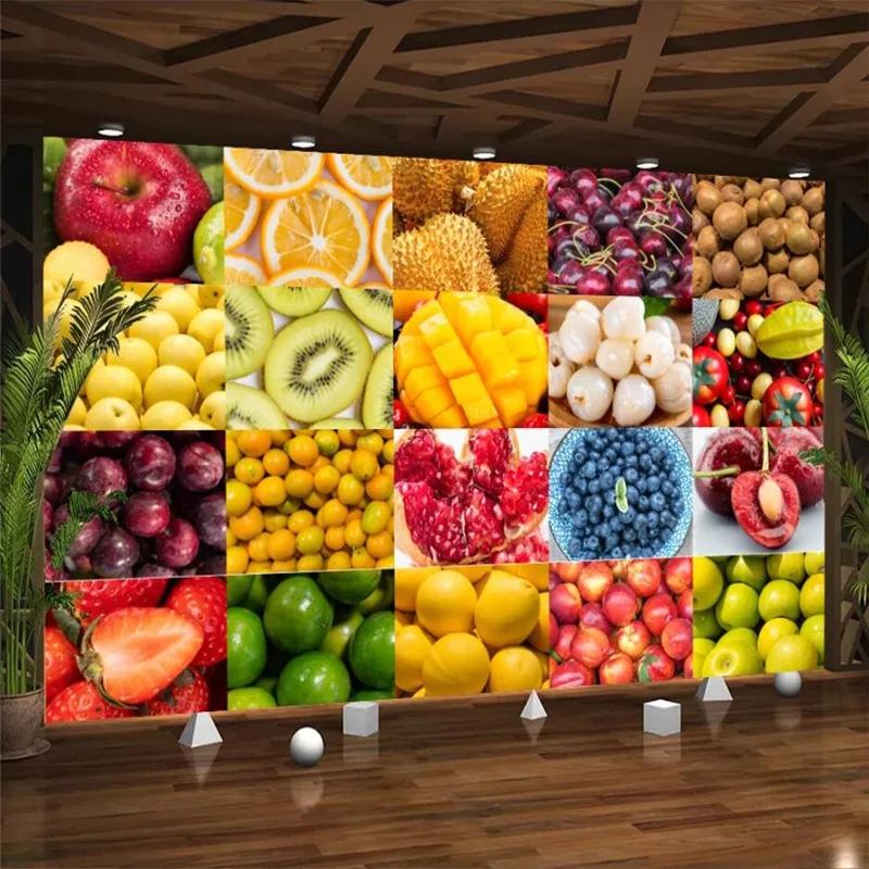 Свежие фрукты фото обои фруктовый магазин супермаркет промышленный Декор 3D Обои