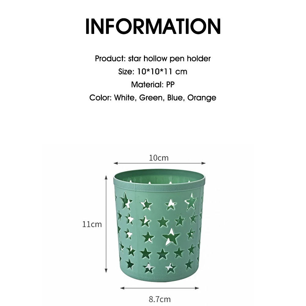 

Pen Holder Star Shape Pen Holder Desktop Organizer School Office Desk Plastic Cup Container Makeup Brush Storage Accessories