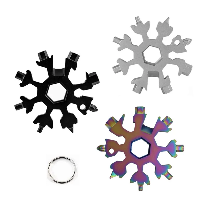 

EDC Tool 18-in-1 Multi-tool Card Combination Compact and Portable Outdoor Products Snowflake Tool Card