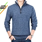 Новый зимний мужской свитер, Повседневный пуловер, мужские теплые свитера, мужские облегающие вязаные пуловеры с воротником-стойкой, мужские пальто, свитер на молнии