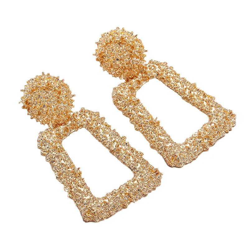 

Fashion Small Geometric Exaggerated Frosted Female Earrings Jewelry