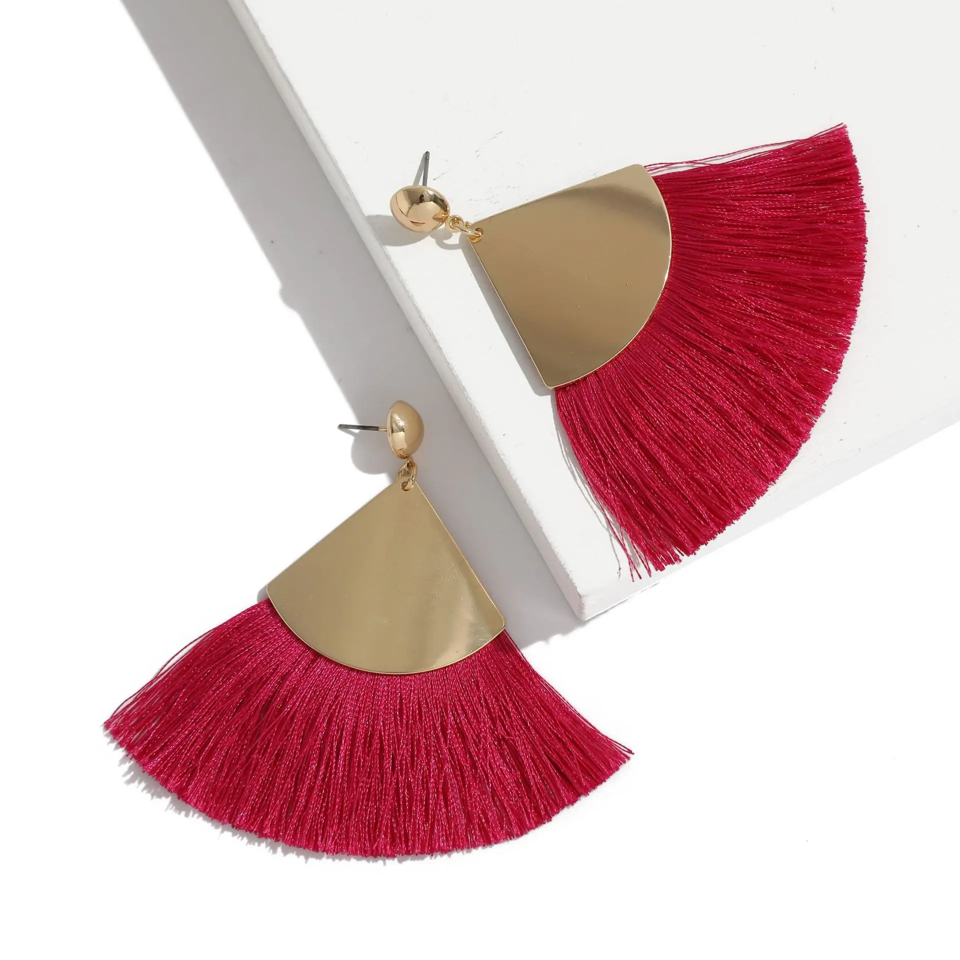 Бесплатная доставка богемные большие висячие серьги с кисточками для женщин