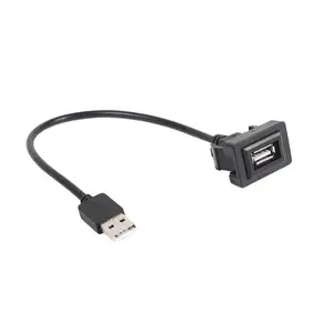 Удлинительный кабель USB на приборную панель автомобиля, 2.0 портов, строгие стандарты качества, отличный пластиковый адаптер для Toyota