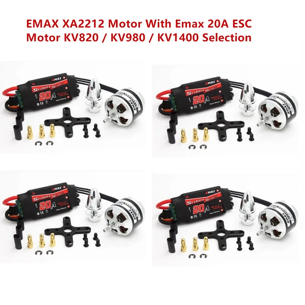 4 шт./лот EMAX XA2212 KV820 / KV980 / KV1400 бесщеточный двигатель с Emax Simonk 20A ESC для радиоуправляемого дрона