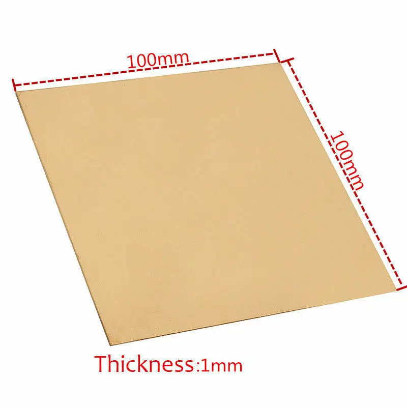 

1 piece of brass plate 1x100x100mm brass plate custom size material laser cutting frame model mold DIY construction brass pad