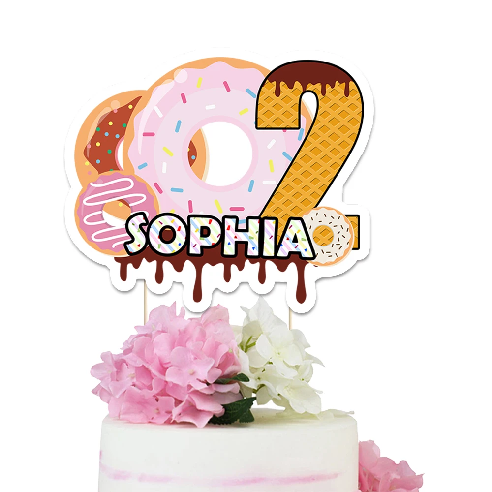 

Donut Grow Up Theme Party Birthday Invitation 1st Birthday Girl Party Decoration Custom-made Balloons Photo Frame Party Kit
