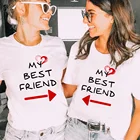 Женская футболка с принтом My Best Friend Love, летняя повседневная футболка с коротким рукавом, с принтом Best Sister Friends