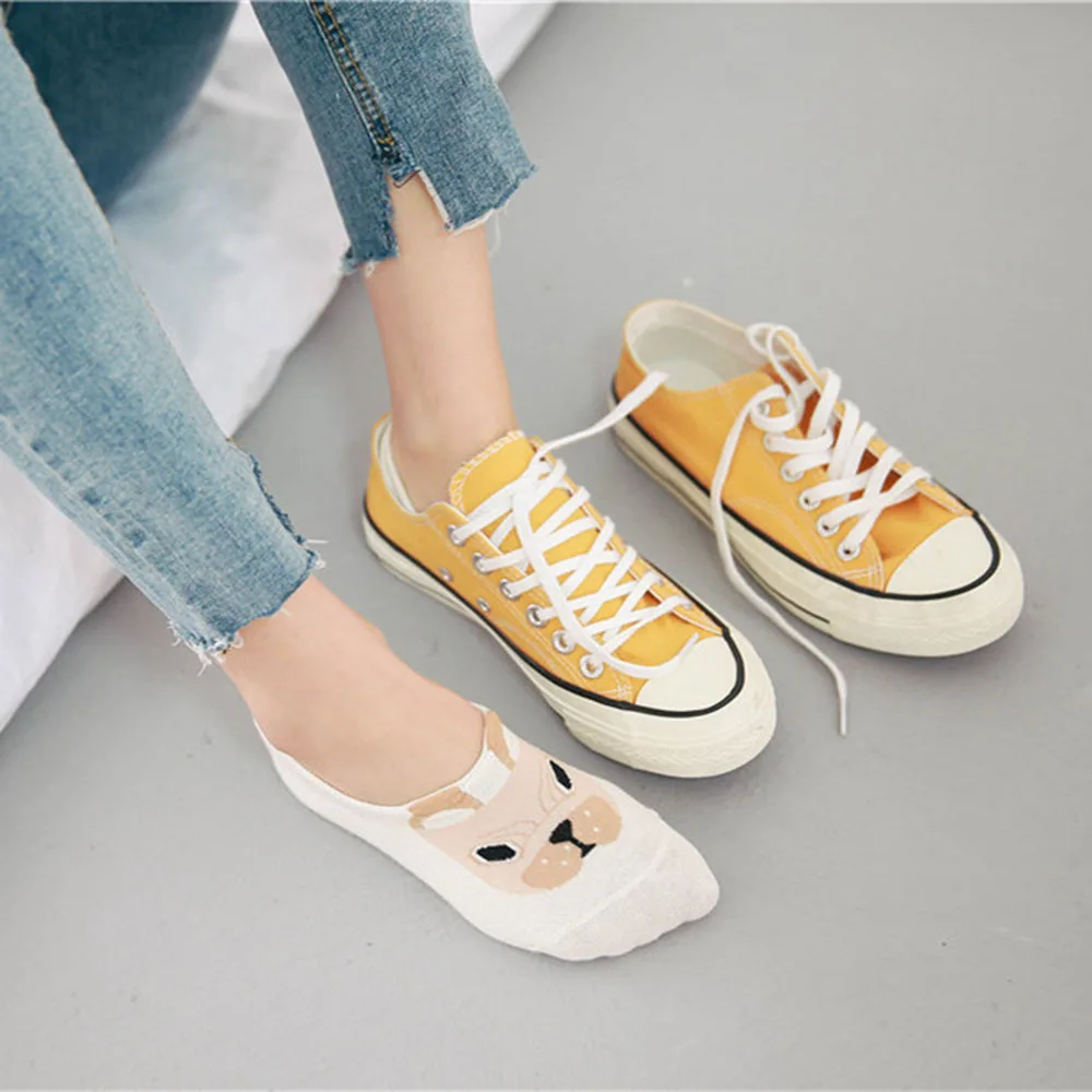 Летние женские нескользящие короткие носки с героями мультфильмов Kawaii Милые