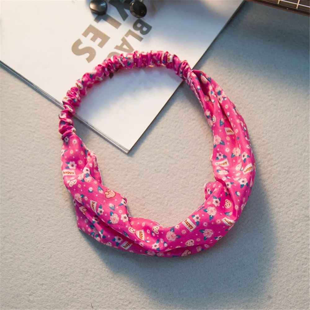 Новая Корейская Ретро Мода Цветочная повязка на голову с широкими полями ткань