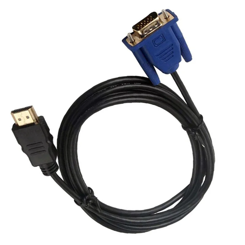 

HDMI-Compatible To VGA Cable For HDTV PC Computer Monitor D-SUB Male Video Adapter Lead 1M Video Card For Laptop