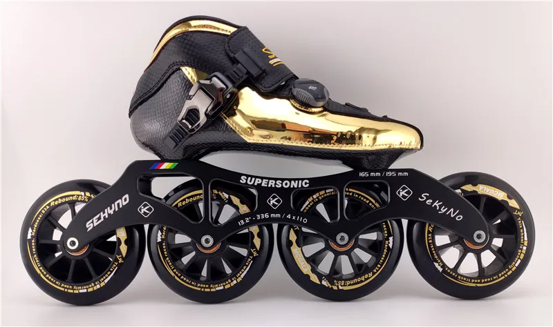 Model 1 4 колеса трек гоночные скоростные коньки patines marathon road золотые роликовые коньки обувь из углеродного волокна 90 100 110 для детей и взрослых - Цвет: Model 1