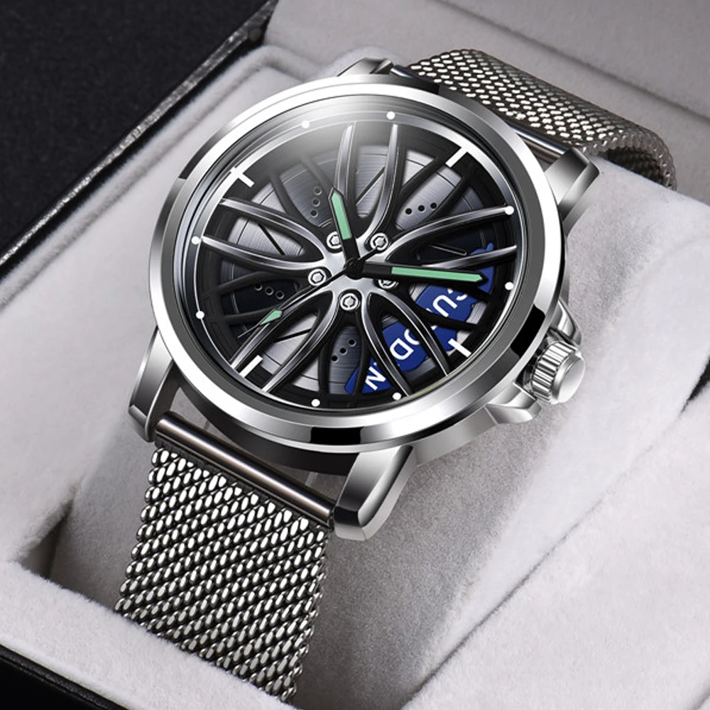 Часы наручные мужские кварцевые модные дизайнерские водонепроницаемые с ободом