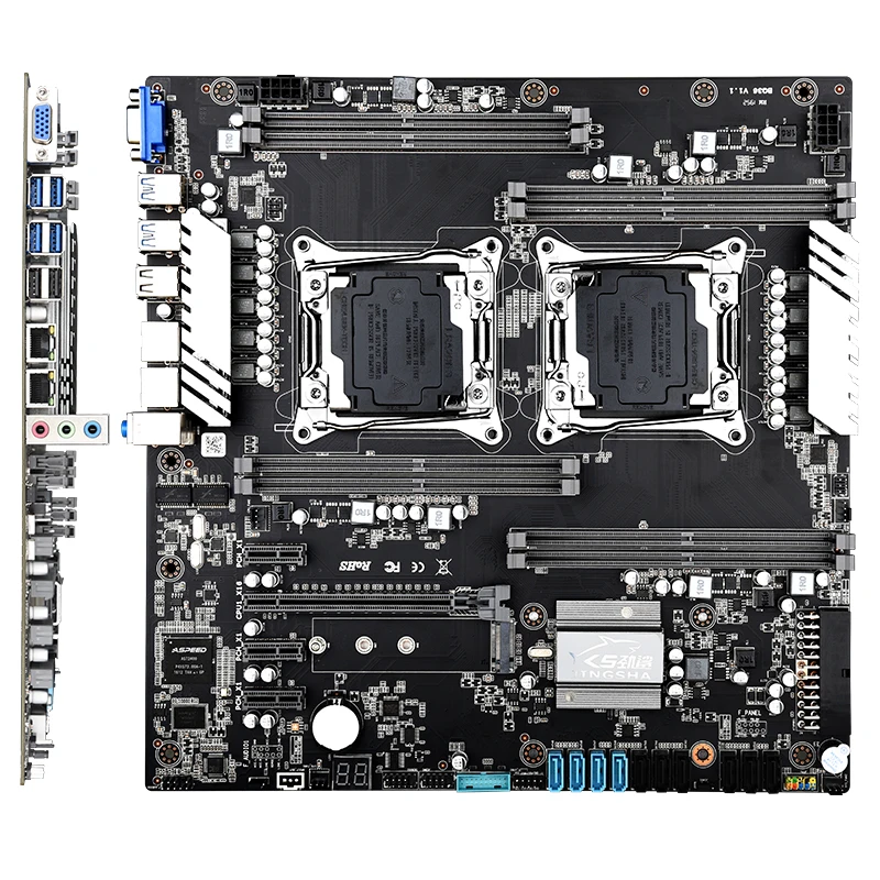 JINGSHA X99 Dual Motherboard Set Combo Intel Xeon E5 2680 V3 Dual CPU DDR4 16GB 2133MH 4pcs ECC REG RAM Server Mainboard KIt images - 6