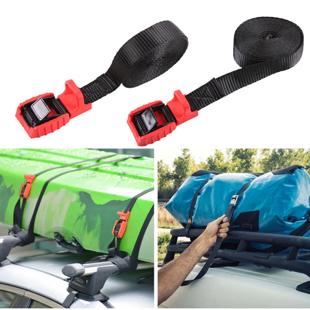 1 Pair 4.5M Car Roof Rack Bracket Tie Down Straps Rope for Outdoor Camping Canoes Kayaks Surfboard Lugguage