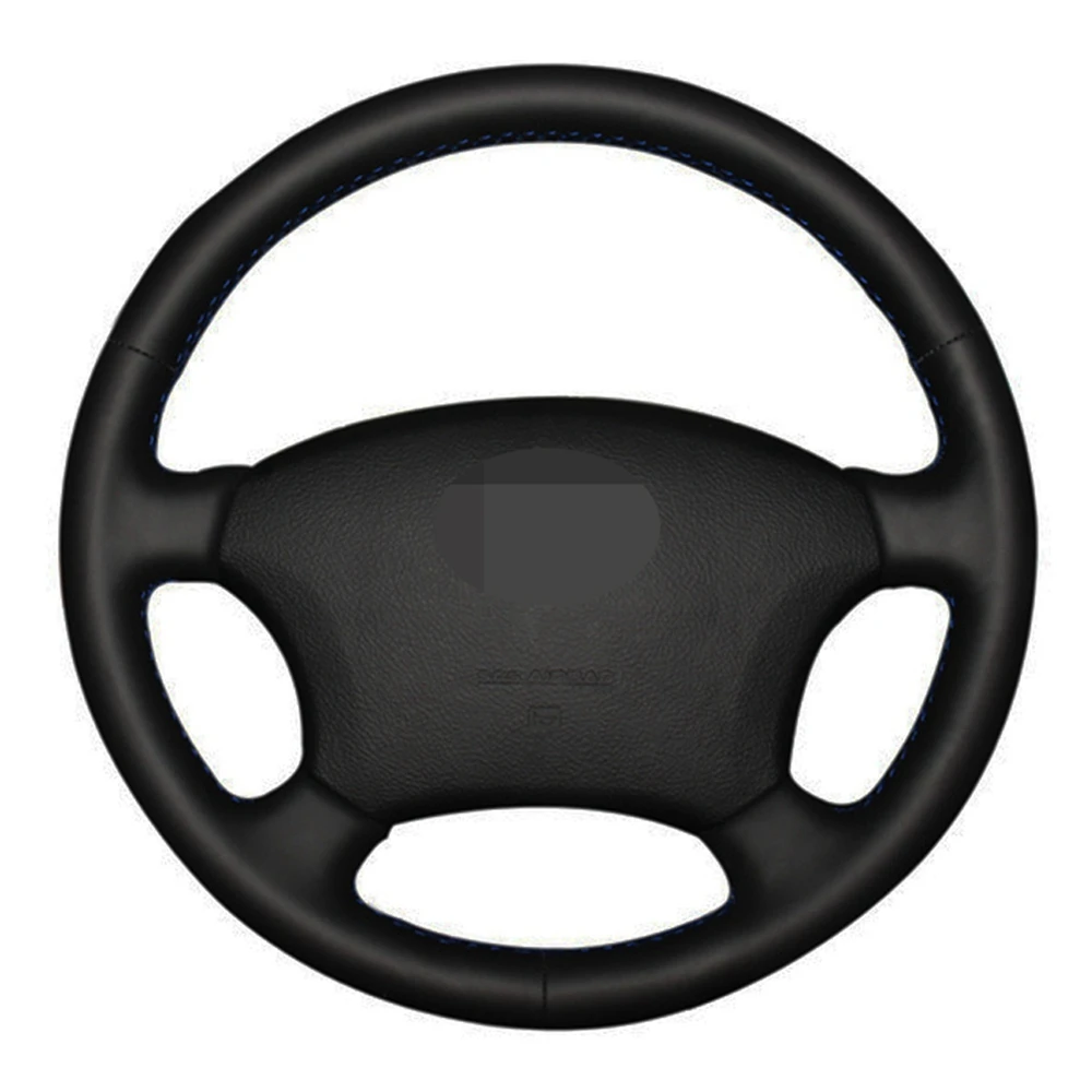Car Steering Wheel Cover DIY Black Artificial Leather For Toyota Land Cruiser Prado 120 Sienna Hilux 4Runner Sequoia Highlander