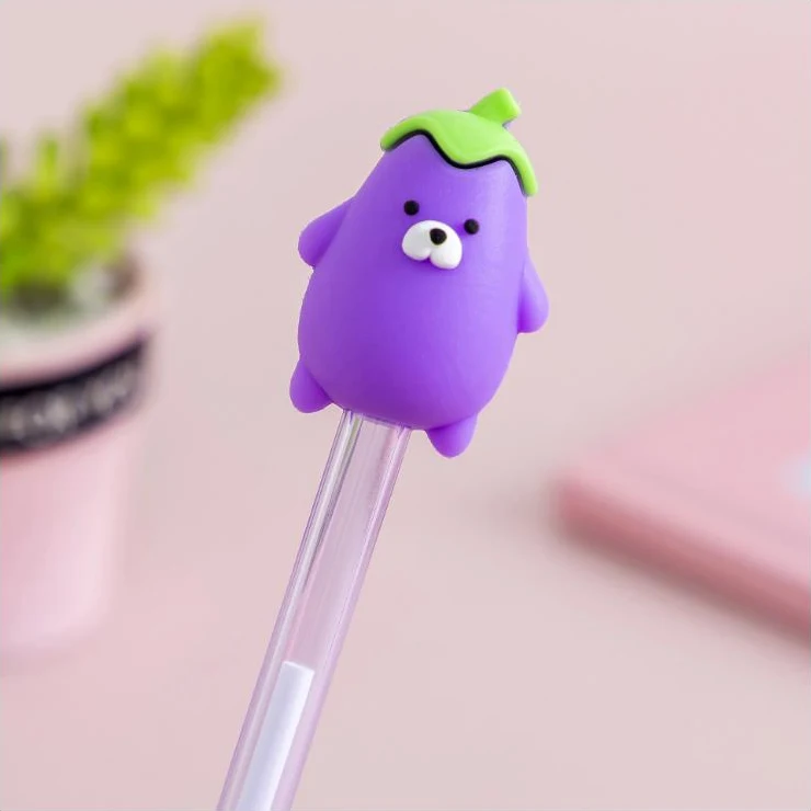 

Cute Vegetable Baby Gel Pen Black Blue Ink Needle Tip Plastic Colorful Pen for Writting Office Stationery School Supplies 1PCS