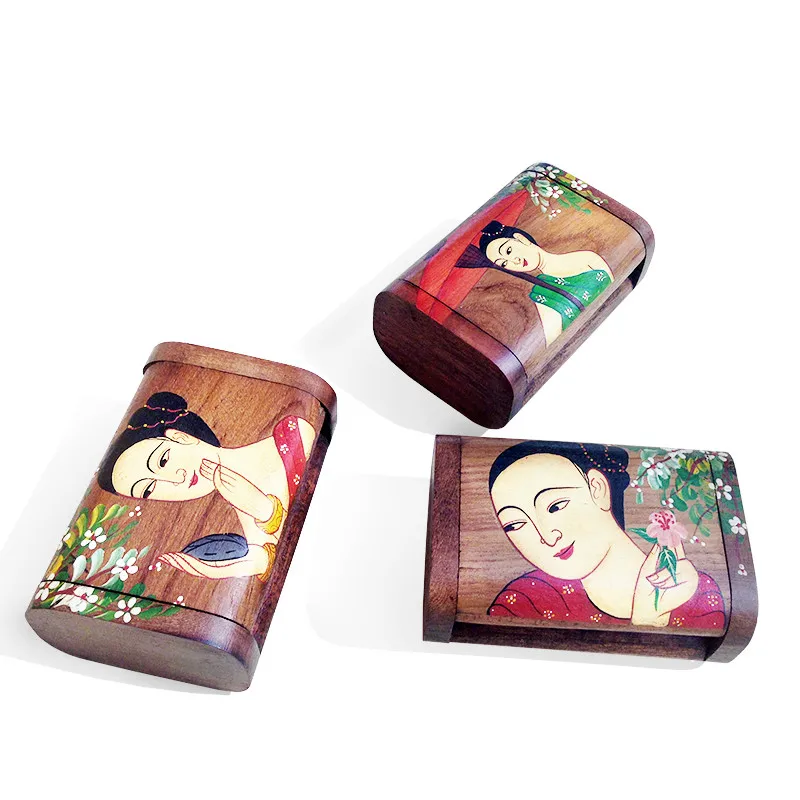 

Чехол из тика для визиток с ручной росписью для мужчин и женщин, визитница, Тонкий Высококачественный модный офисный подарок для выставки