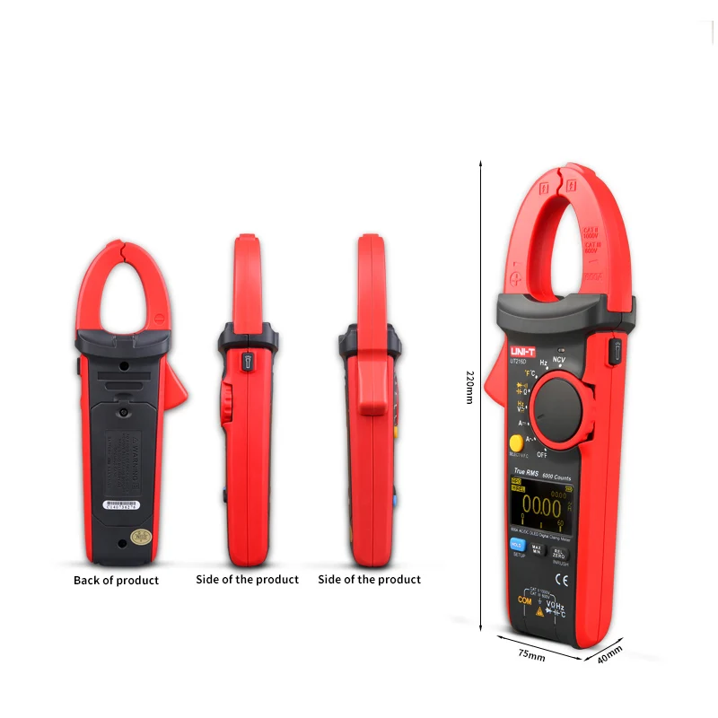 Цифровой зажим измеритель UNI T UT216D 600A NCV V.F.C аналоговый фонарь с ЖК дисплеем и