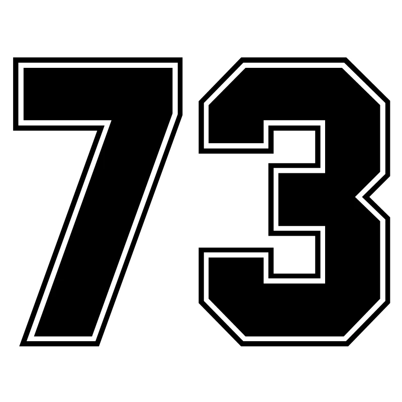 

Personalized Lucky Number 73 Dazzle Cool Car Sticker PVC High-quality Bumper Body Decorate Sun Protection Cover Scratches Decal