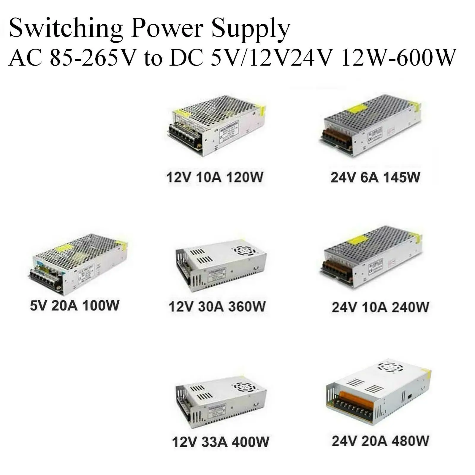 Трансформаторы систем освещения 110V 220V DC/DC 5V 12V 24V 48V 1A 2A 3A 5A 10A 20A 30A 40A CCTV Блок питания