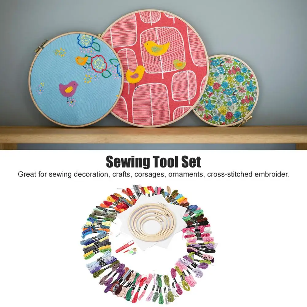 100 Цвета нить для вышивки швейная комплект Бамбук Вышивка крестом иглы сделай сам