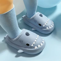 2022 new childrens eva slippers cartoon shark cotton warm home plush soft slippers indoors anti slip winter floor bedroom shoes