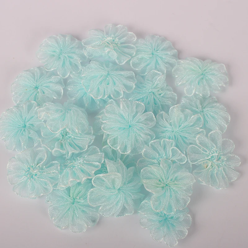 Lucia crafts 24 шт 22 мм органза бант девушки цветок Розочка лук головные уборы материал пошив одежды «сделай сам» Аксессуары B0905