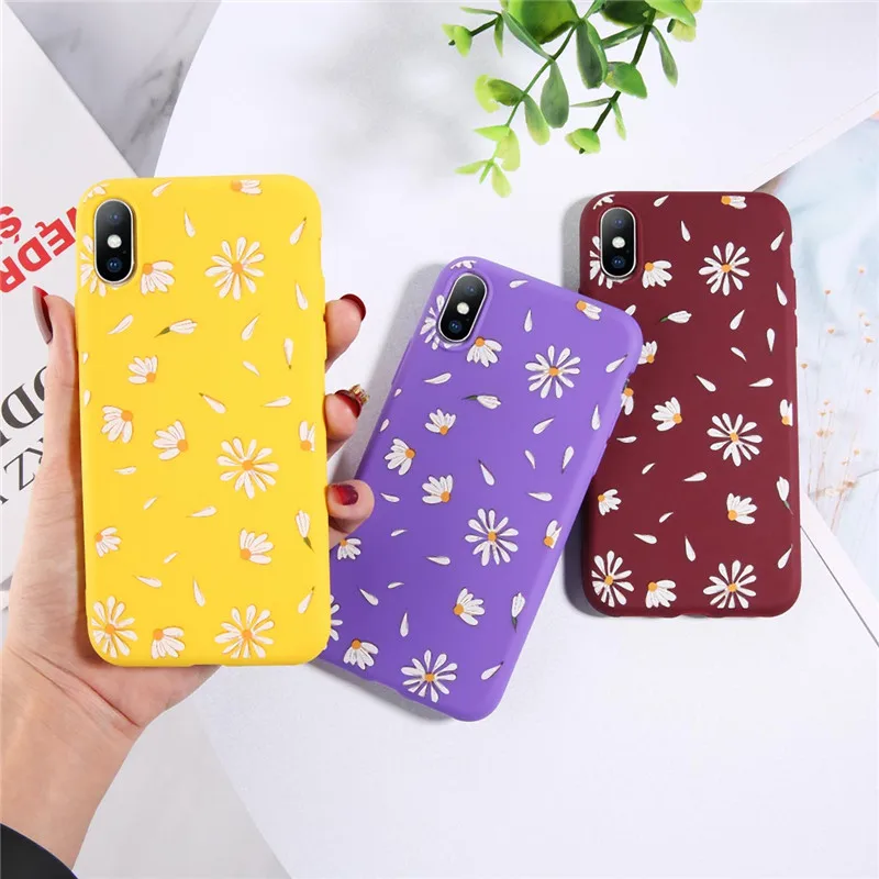 Lovebay Конфета цветной цветок мягкие чехлы для телефонов iPhone 6 7 6s 8 Plus ромашка
