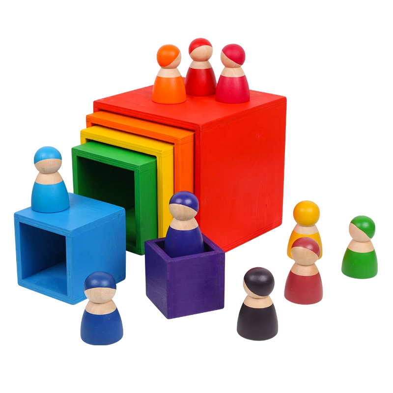 Baby Toys Large Rainbow Stacker Wooden For Kids Creative Building Blocks Montessori Educational Toy Children Gifts | Игрушки и хобби