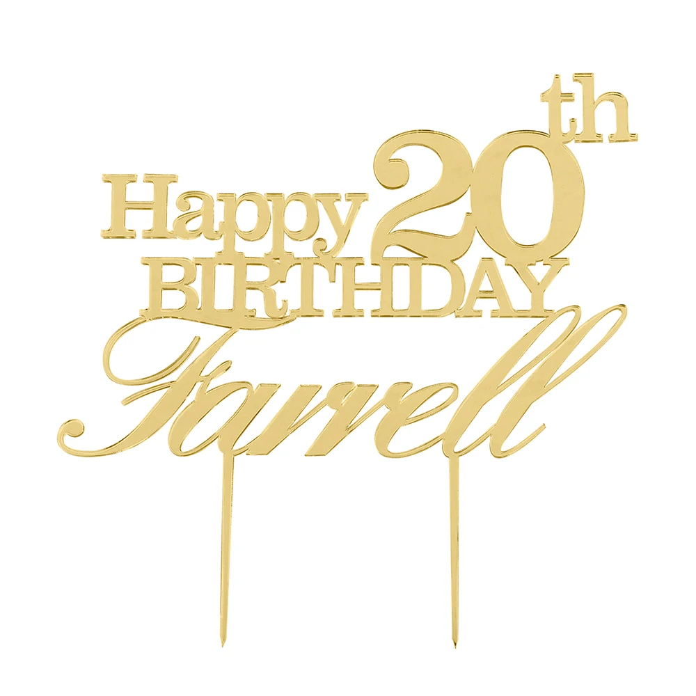 Персонализированные Выгравированные Топпер для торта на день рождения