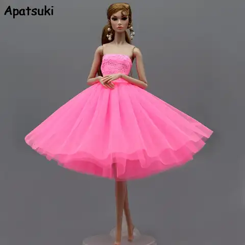 Милое розовое модное балетное платье для кукол Барби, наряды для вечеринок, платья, одежда для кукол Барби, аксессуары для кукол 1/6