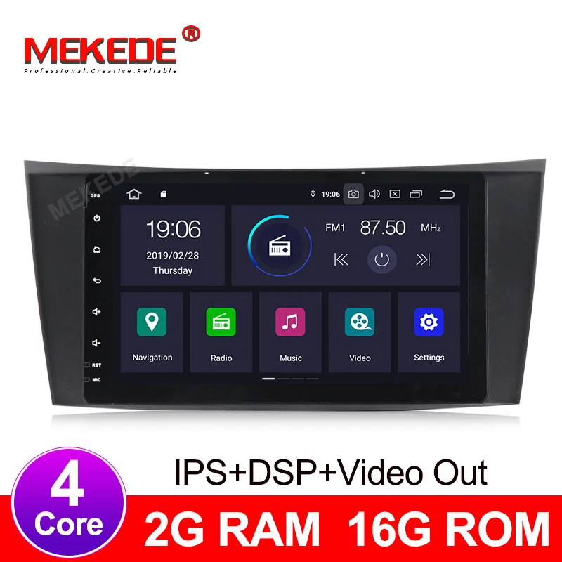 MEKEDE IPS экран DSP Android 9 0 4 + 64G Автомобильный dvd плеер для Mercedes Benz E Class W211 E200 E220 E300 E350 Wifi