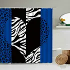 Любовь узор зебры леопарда черно-белого и синего цвета красный душевая занавеска креативная пара ванная комната настенное украшение Водонепроницаемый Экран