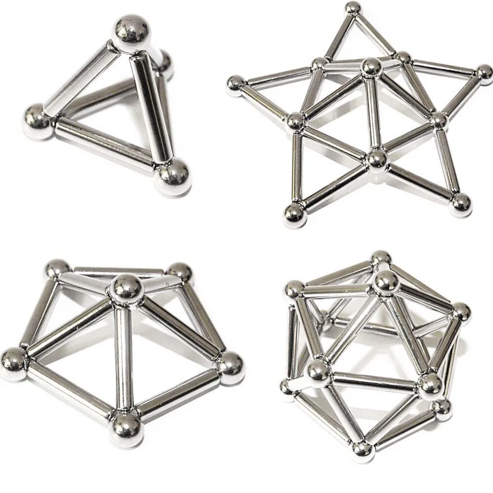 36 шт. инновационные buckyball магнитный стержень и 27 шт. стальной шар игрушка Строительный блок Набор игрушек для декомпрессии игрушки