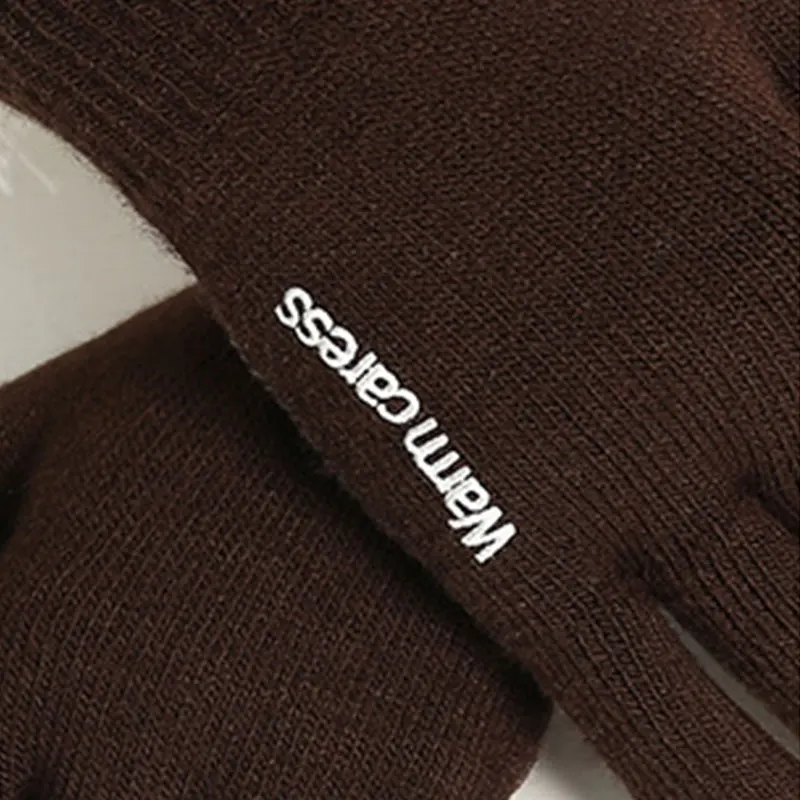 

Couple Non-slip Gloves Women Men Mitten Fur Gloves Knitted Touch Screen Outdoor Soft Winter Warm Gloves Woolen Full Finger New