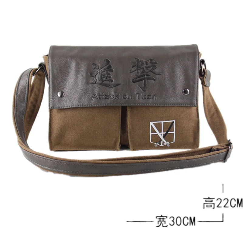 

Cartoon Attack On Titan One Piece Fashion Casual Travel Camp High Quality Canvas Unisex Messenger Bags