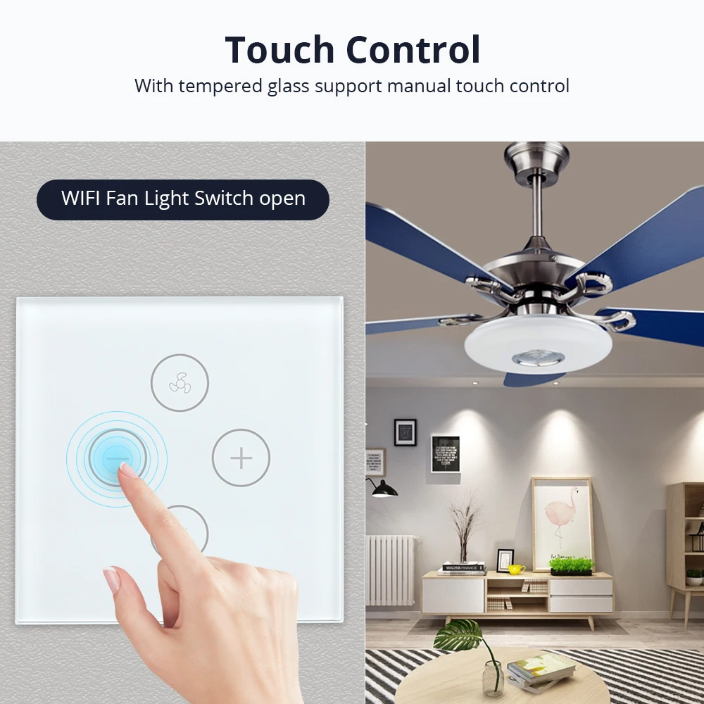 EU Smart WiFi Switch for Fan Light Compatible with Alexa Google Home Life App Control | Обустройство дома