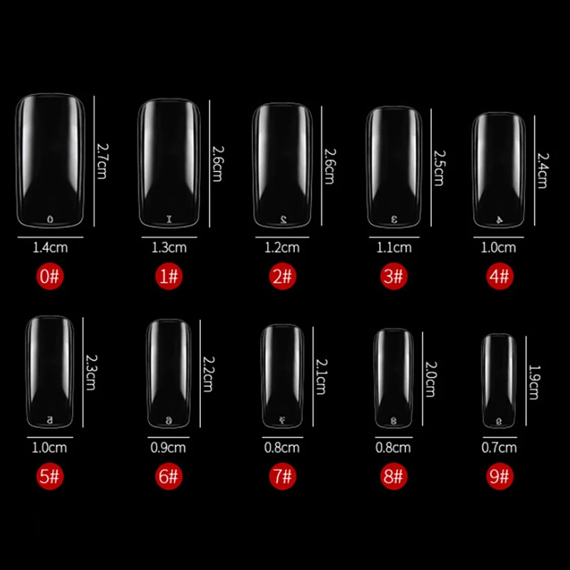 

500pcs/Bag Fake False Nail Tips Transparent/Natural Full Cover Nail Art Artificial Acrylic Gel Manicure Set Fake Nail Tips