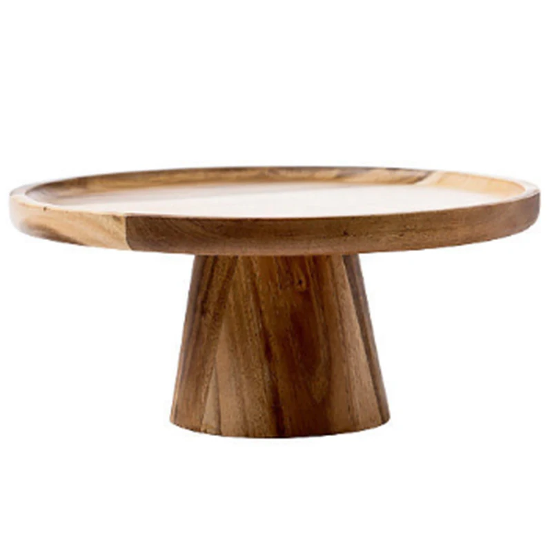 

Japan Style High Stand Wooden Cake Plate Creative Food Serving Trays Multi-Use Eco Wood Desserts Fruits Tray Home Decor Storage