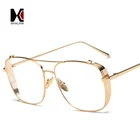 Женские и мужские простые очки SHAUNA, брендовые дизайнерские очки в стиле ретро и панк с квадратной металлической оправой и прозрачными линзами, 3 цвета