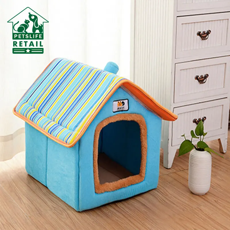 

Складной собачий домик кровать для кошки Съемный Мягкий зимний софа для собак и щенков Подушка Дом домашних животных Роскошная комната дым...